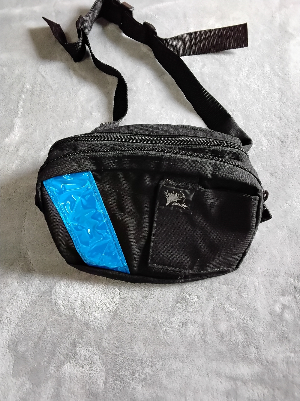 Black and Blue Men's Waist Pack with Front Pocket